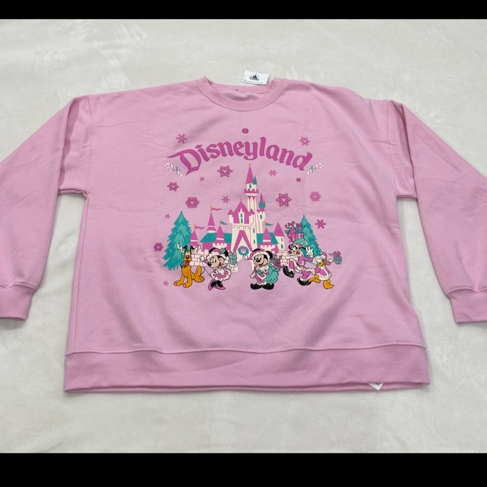Disneyland Santa Mickey Mouse and Friends Holiday Pullover Sweatshirt - NWT!!